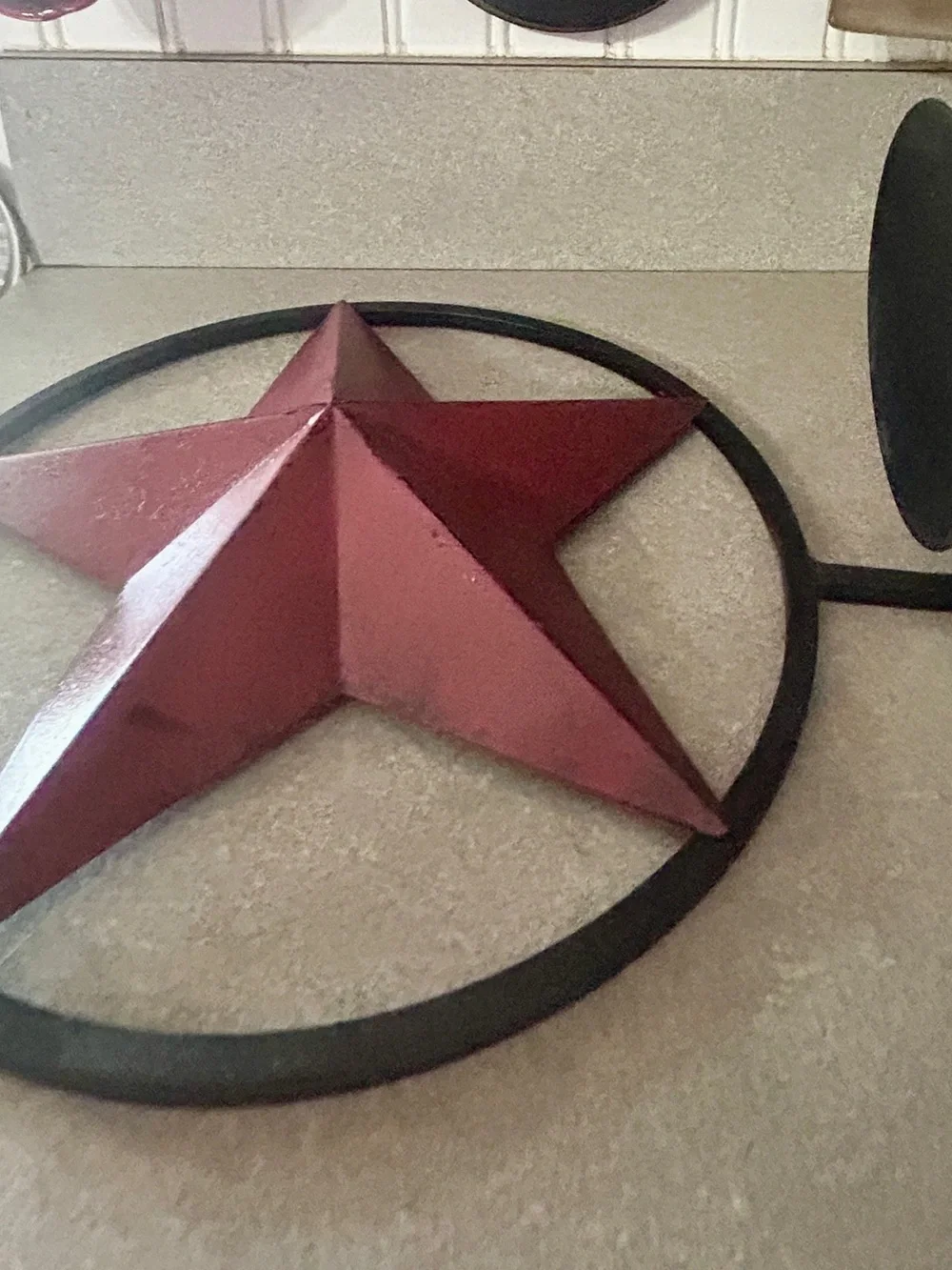 Red & Black metal Star candle holder
